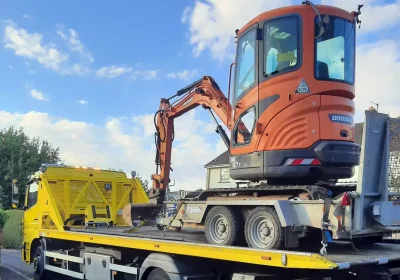 A suspected stolen digger was found - along with the trailer. Picture: Avon & Somerset Police
