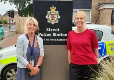 Elaine Cave and Bev Jackson have retired from their PCSO beat, in Street. Picture: Avon & Somerset Police