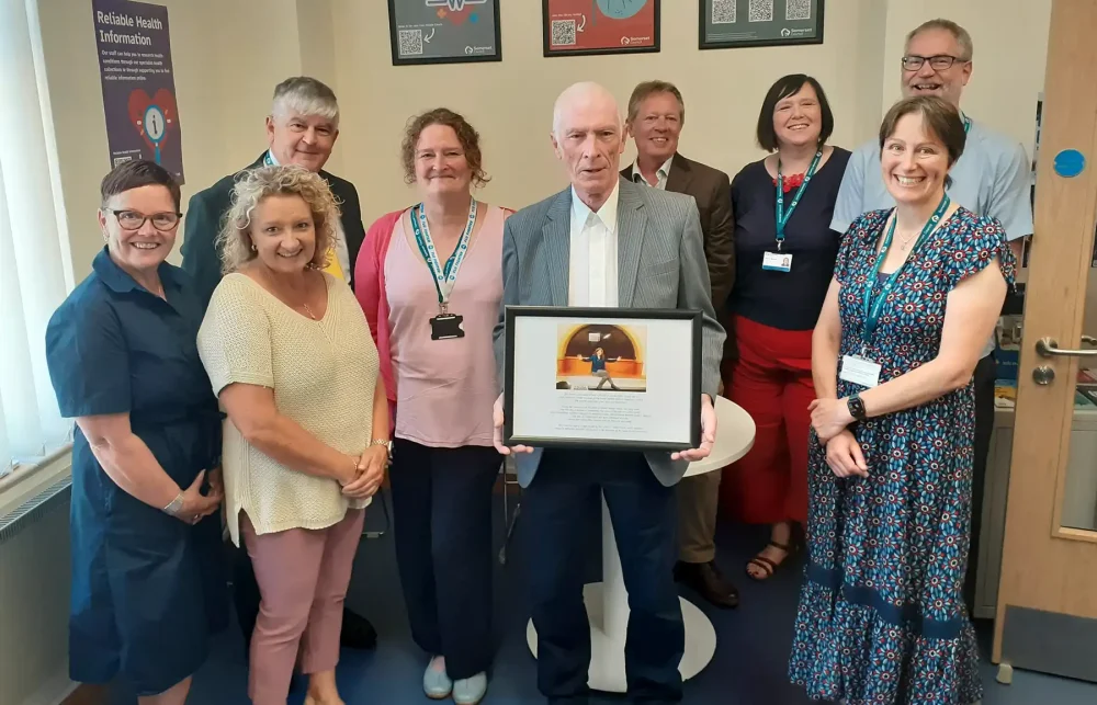 Louise's husband, Jim Binning, was at the official naming of the new room at Yeovil Library. Picture: Somerset Council