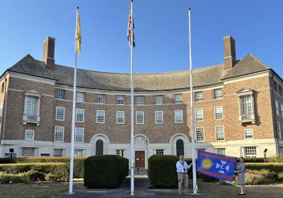 Mike Best leading the flying of the flag at County Hall in Taunton. Picture: Somerset Council