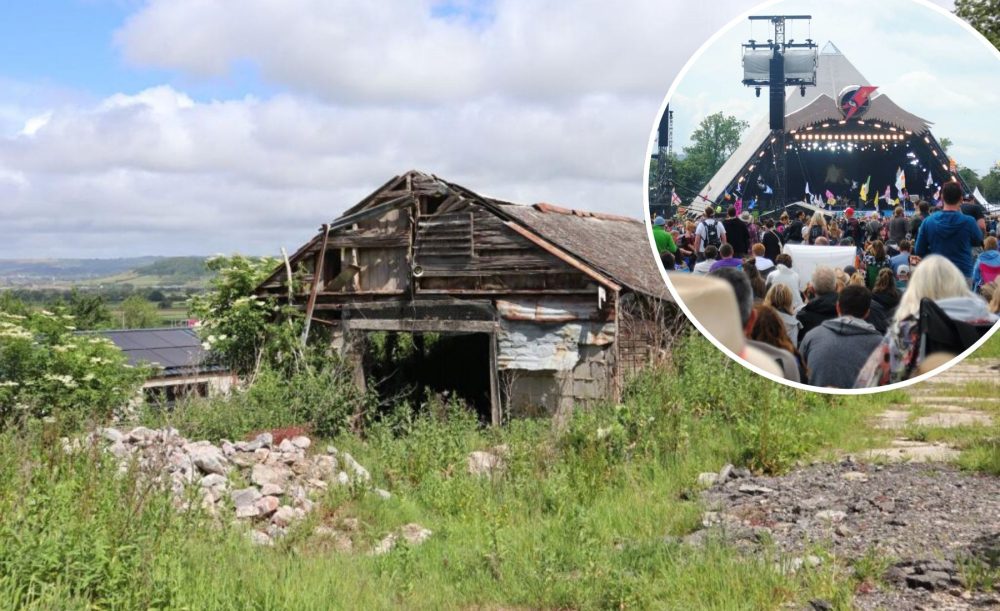 The plot is less than three miles from the Glastonbury Festival site