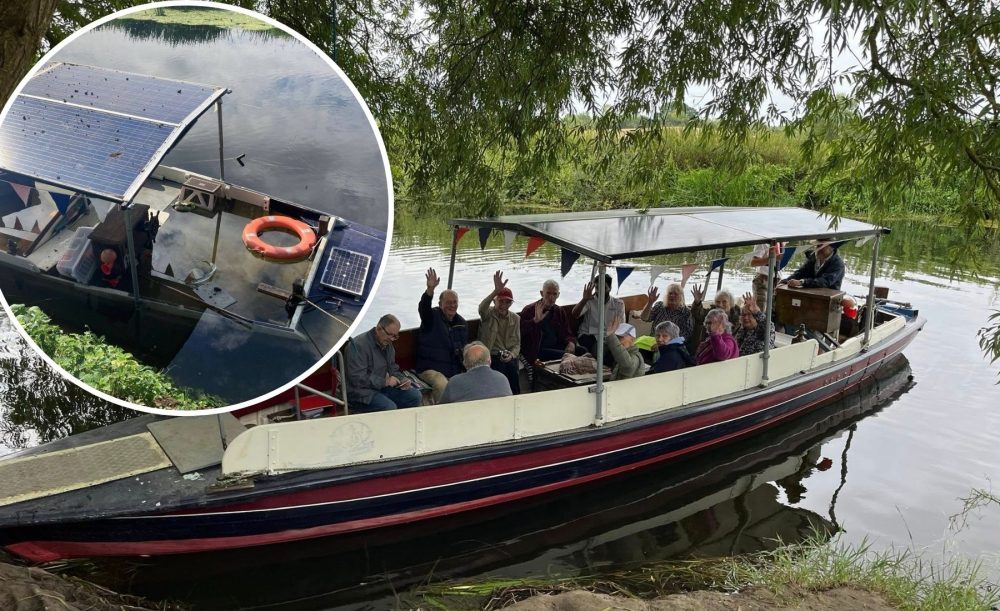 The Duchess of Cocklemoor is back on the water in Langport after the vandalism, inset