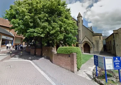 Yeovil Methodist Church has locked a gate to a walkway to the nearby car park. Picture: Google
