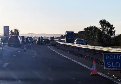 Drivers faced delays on the A303 near the Podimore roundabout after the crash. Picture: Somerset Leveller