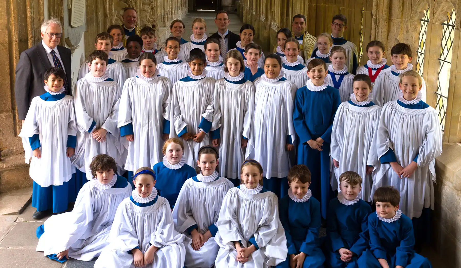 Arnold Wills, chair of WCCT, left, with Wells Choristers. Picture: WCCT