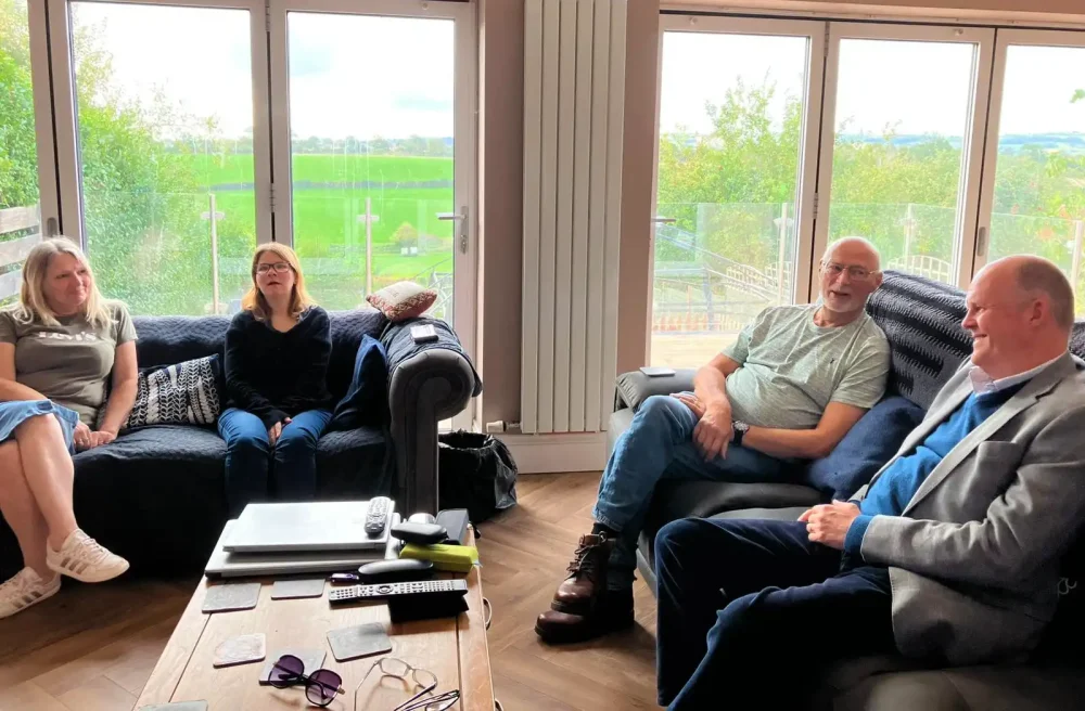 Bridgwater MP Sir Ashley Fox during the visit with Shared Lives South West