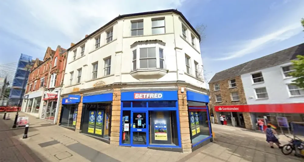 The apartments would be created above the former Betfred shop in Middle Street, Yeovil. Picture: Google