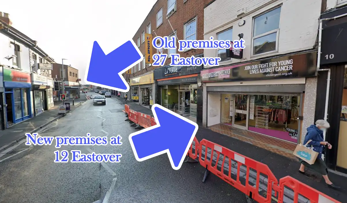 The two sites - the old and new Post Office locations in Eastover, Bridgwater. Picture: Google