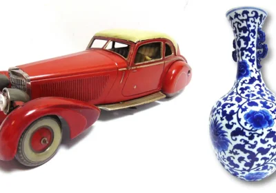 The Mercedes 540K toy sold for £1,200, while the CHinese vase went for £20,000. Pictures: GTH