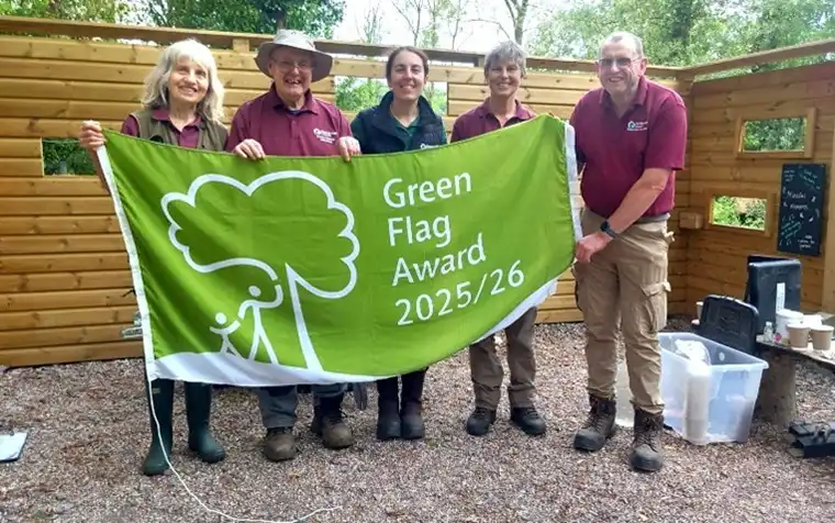 Members of the team at Chard Reservoir LNR celebrating their Green Flag Award. Picture: Somerset Council