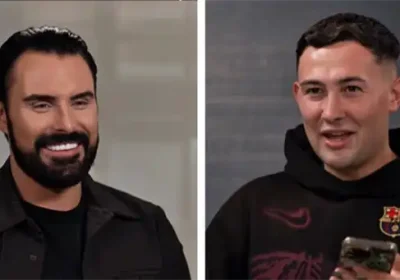 Rylan, left, was Flynn's first major celebrity interview. Picture: @FlynnWest_/Instagram