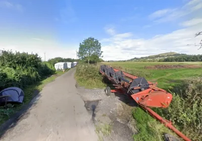 Dozens of caravans can be found on routes in and around Glastonbury. Picture: Google