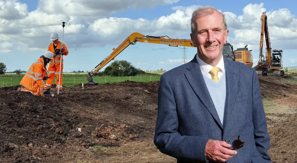 Councillor Mike Stanton, chair of Somerset Rivers Authority, said work to raise the banks of King's Sedgemoor Drain is nearing completion. Pictures: SRA