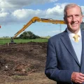 Councillor Mike Stanton, chair of Somerset Rivers Authority, said work to raise the banks of King's Sedgemoor Drain is nearing completion. Pictures: SRA