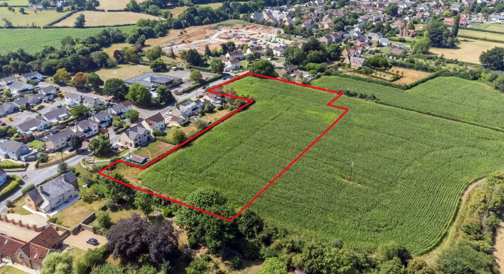 The site, at Broadway near Ilminster, has permission for nine new homes. Picture: GTH