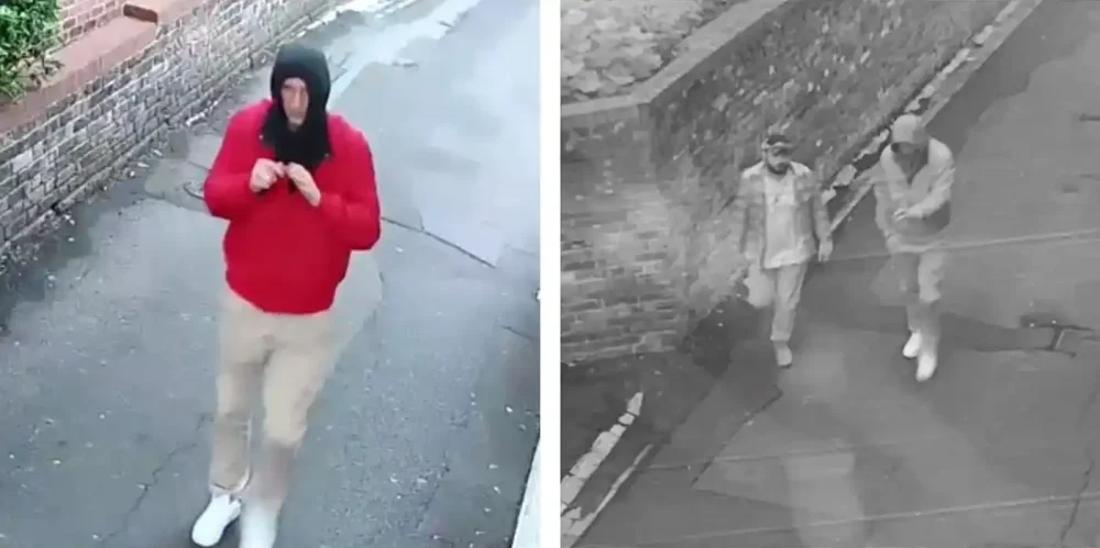 Police want to trace these people after a mosque in Taunton was targeted by vandals. Pictures: Avon & Somerset Police
