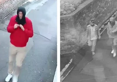 Police want to trace these people after a mosque in Taunton was targeted by vandals. Pictures: Avon & Somerset Police