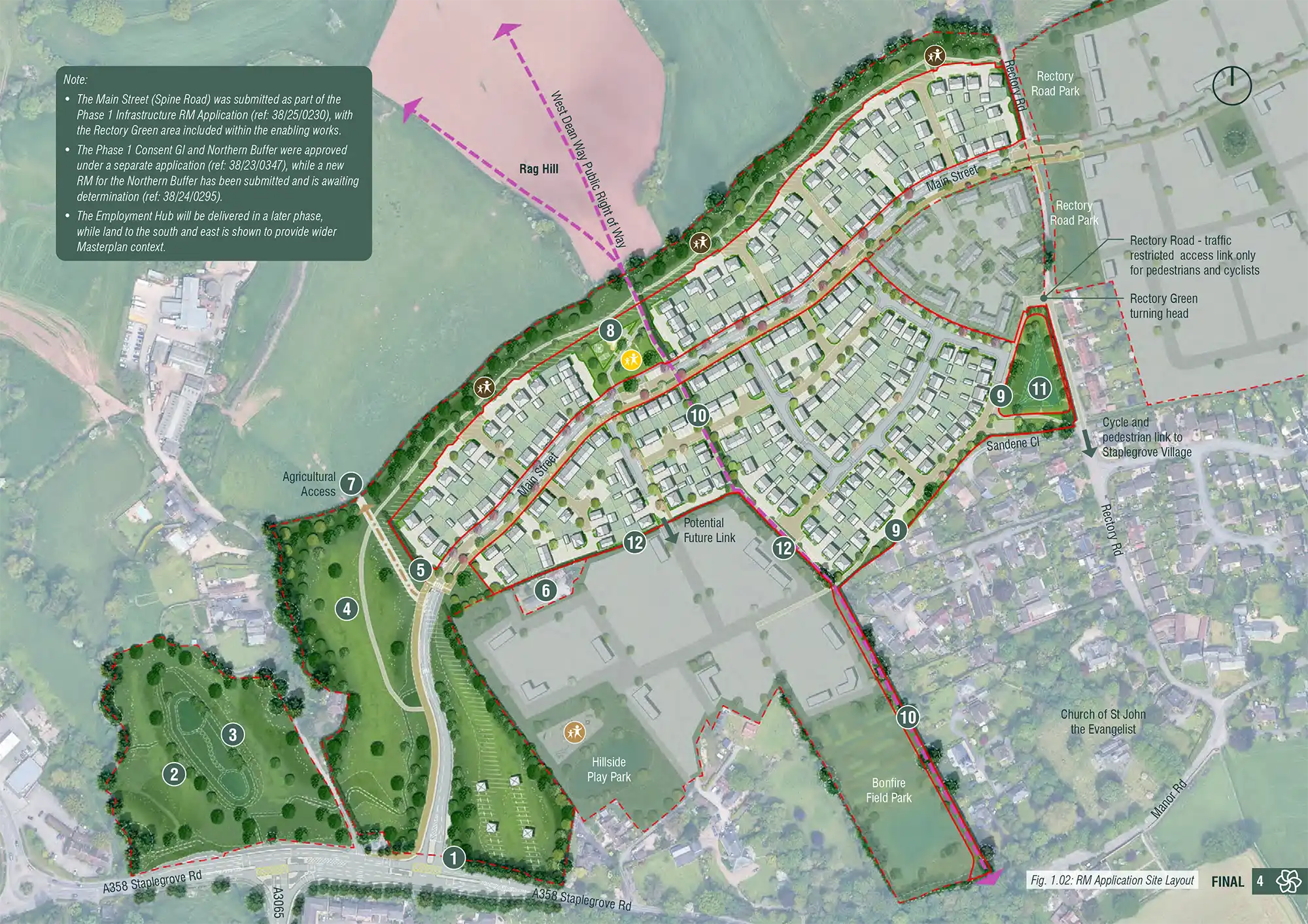 A proposed layout for the 239 new homes at Staplegrove, Taunton. Picture: CarneySweeney/Somerset Council