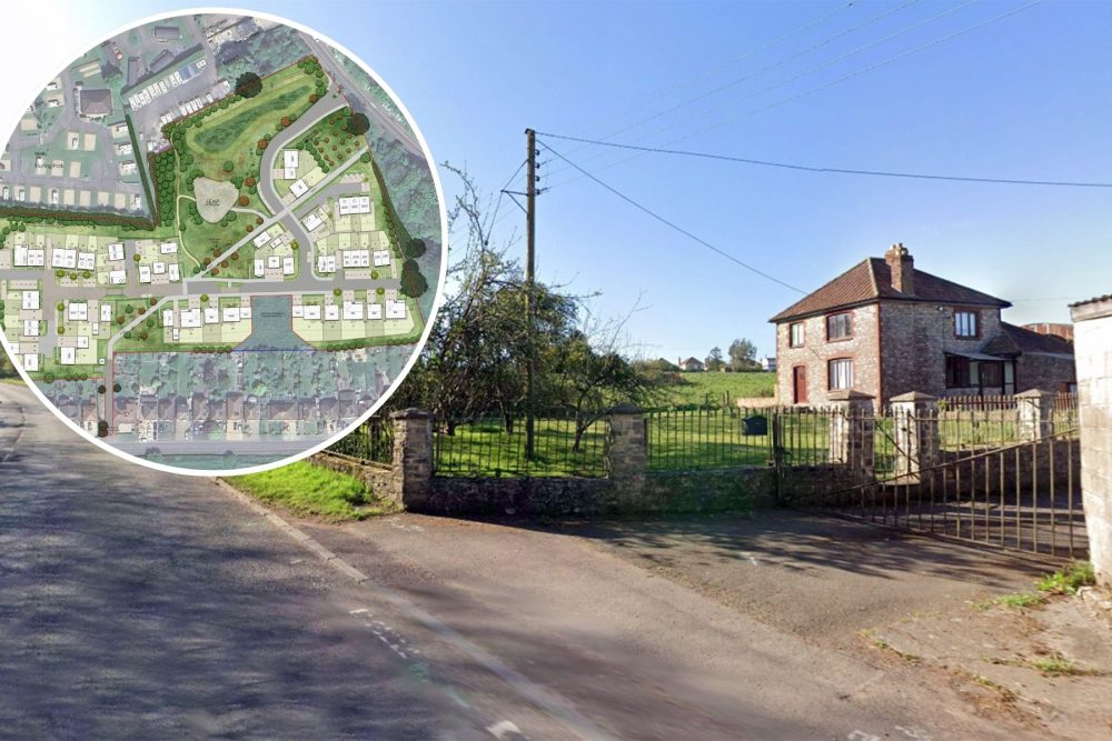 The scheme would be built on a farm site off the A371 Haybridge Hill in Wells. Pictures: Google/Wain Homes/Place by Design/Somerset Council