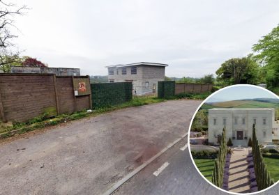 The abandoned project off the A371 and inset, how it could look... Pictures: Google/Right Move