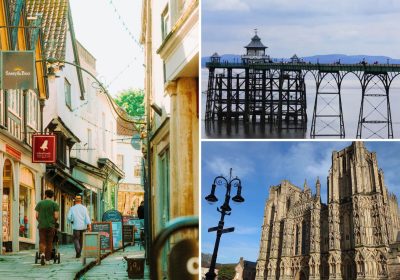 Frome, left, Clevedon, top right, and Wells, top the list for Somerset. Pictures: Nik/Unsplash/Pixabay/Leveller