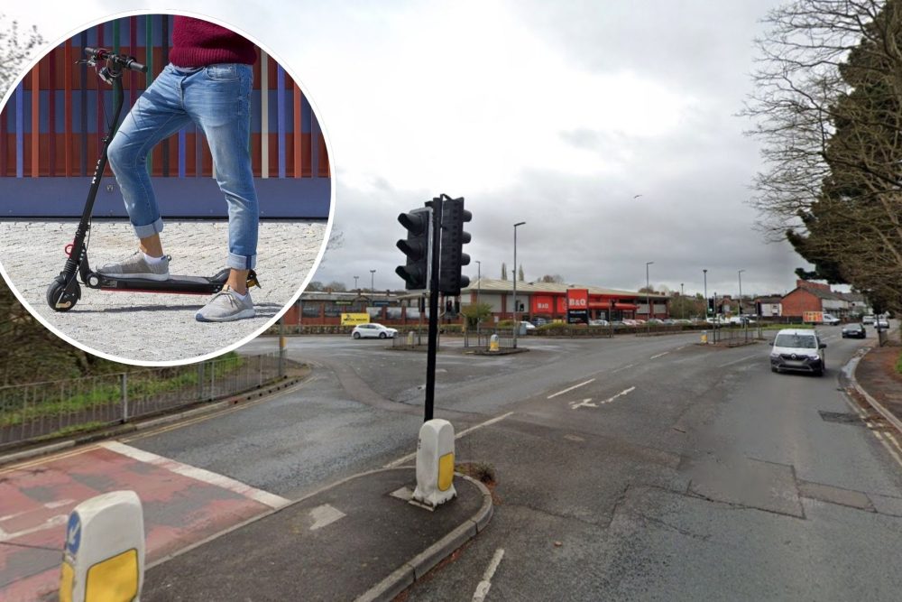 The teen crashed on an e-scooter in Furnham Road, Chard, police said. Pictures: Google/Pixabay