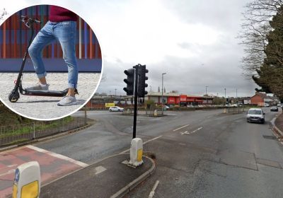 The teen crashed on an e-scooter in Furnham Road, Chard, police said. Pictures: Google/Pixabay