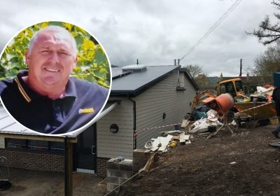 Gary Anstey, inset, died after a wall collapsed at Swainswick School, in Bath. Pictures: HSE