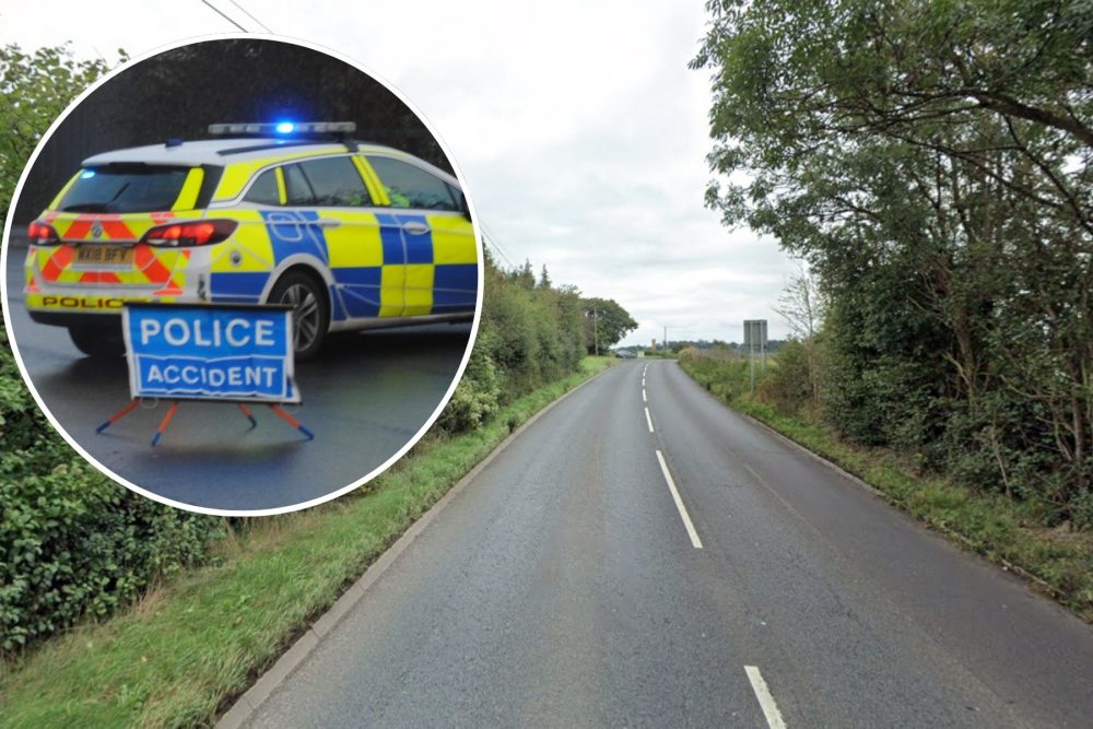 The A37 at Chelwood was closed after the oil spill this morning. Picture: Google