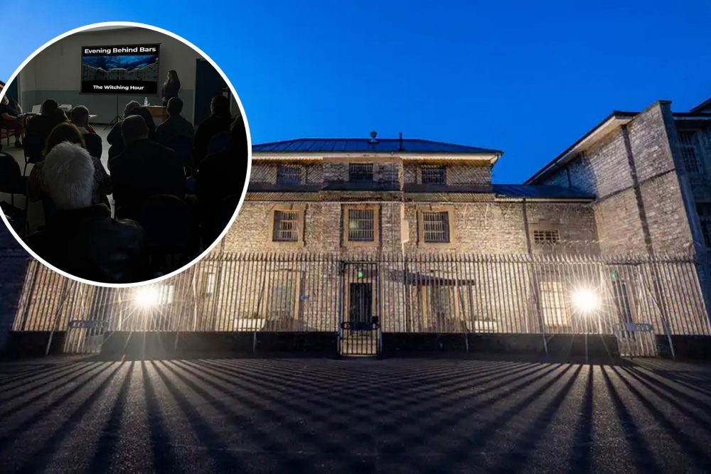 The talk takes place at Shepton Mallet Prison on October 22