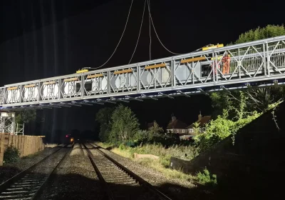 The huge temporary bridge has been installed at Winterstoke Road in Weston-super-Mare. Picture: NSC