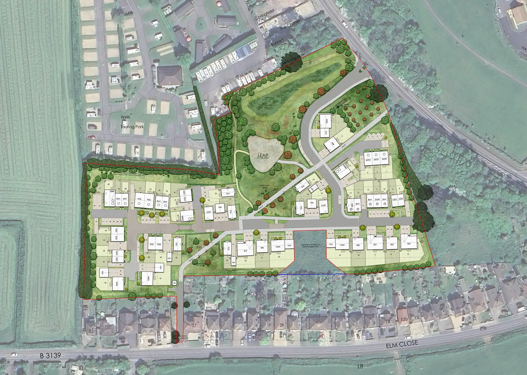 How the 50 properties could be laid out. Picture: Wain Homes/Place by Design/Somerset Council