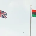 The Black History Month flag flying alongside the Union Flag at North Somerset Council. Picture: NSC