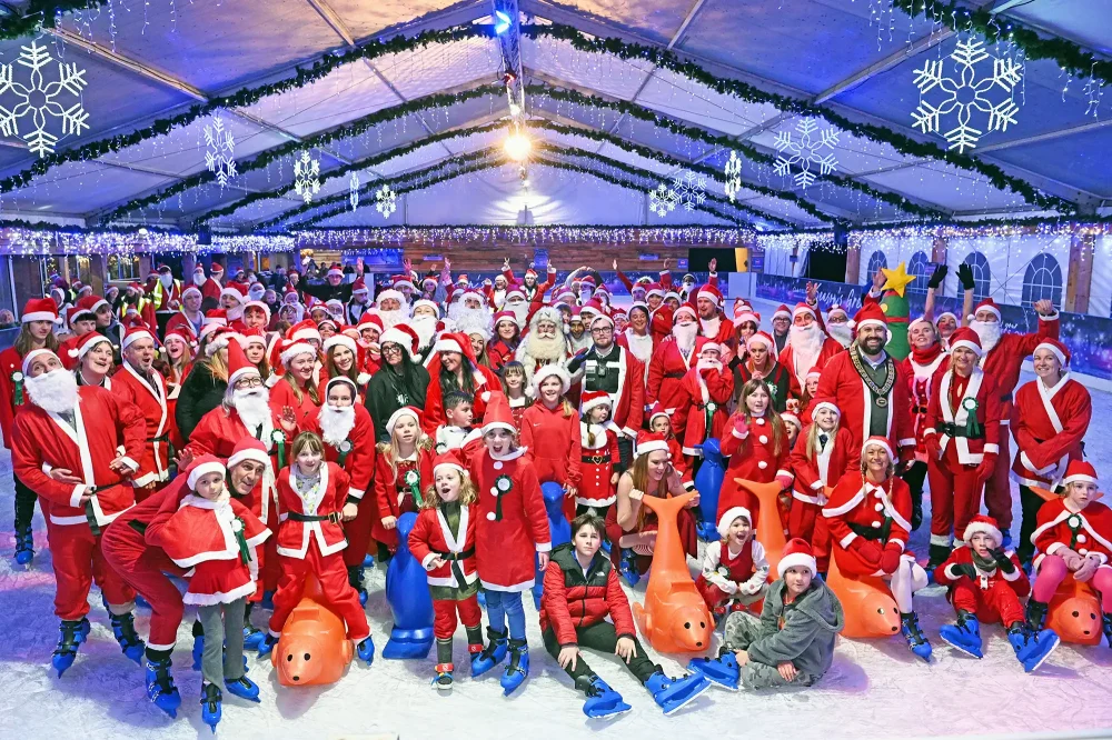 Santas took to the ice at Clarks Village last year to set a world record