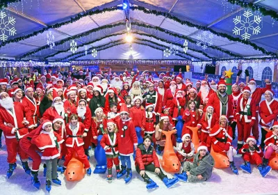 Santas took to the ice at Clarks Village last year to set a world record