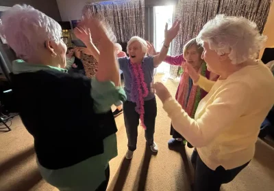 Residents hit the dancefloor during the Strictly-inspired party