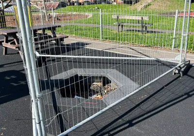 Damaged play equipment has been removed from the park at Cranleigh Gardens. Picture: Bridgwater Town Council