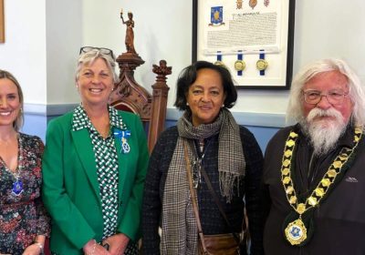 Princess Esther met dignitaries including the Mayor of Glastonbury and the High Sheriff of Somerset. Picture: Glastonbury Town Council