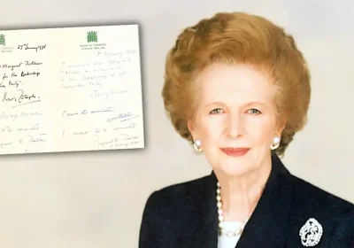 A notice announcing Margaret Thatcher's election as leader of the Conservative Party was found in a Somerset garage. Pictures: Duke's/Thatcher Estate