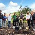 Members of the Project Orchard team have celebrated reaching the planting phase at Dunster Castle