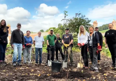 Members of the Project Orchard team have celebrated reaching the planting phase at Dunster Castle