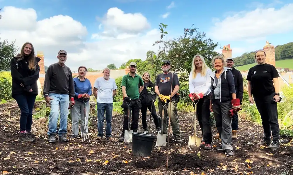 Members of the Project Orchard team have celebrated reaching the planting phase at Dunster Castle