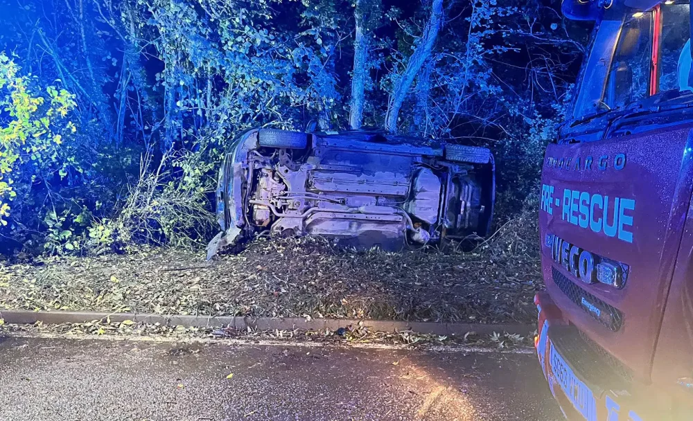 Firefighters rescued a person from the wreckage after a crash on the A358 near Taunton. Picture: Taunton Fire Station
