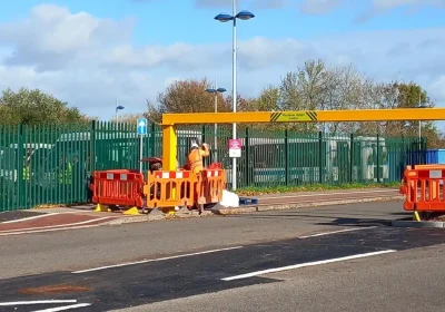 The barriers have been installed at the Silk Mills Park and Ride site in Taunton. Picture: Somerset Council