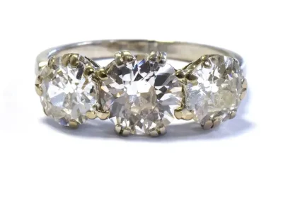 The three-stone diamong ring sold for £4,200 at the Somerset auction. Picture: GTH