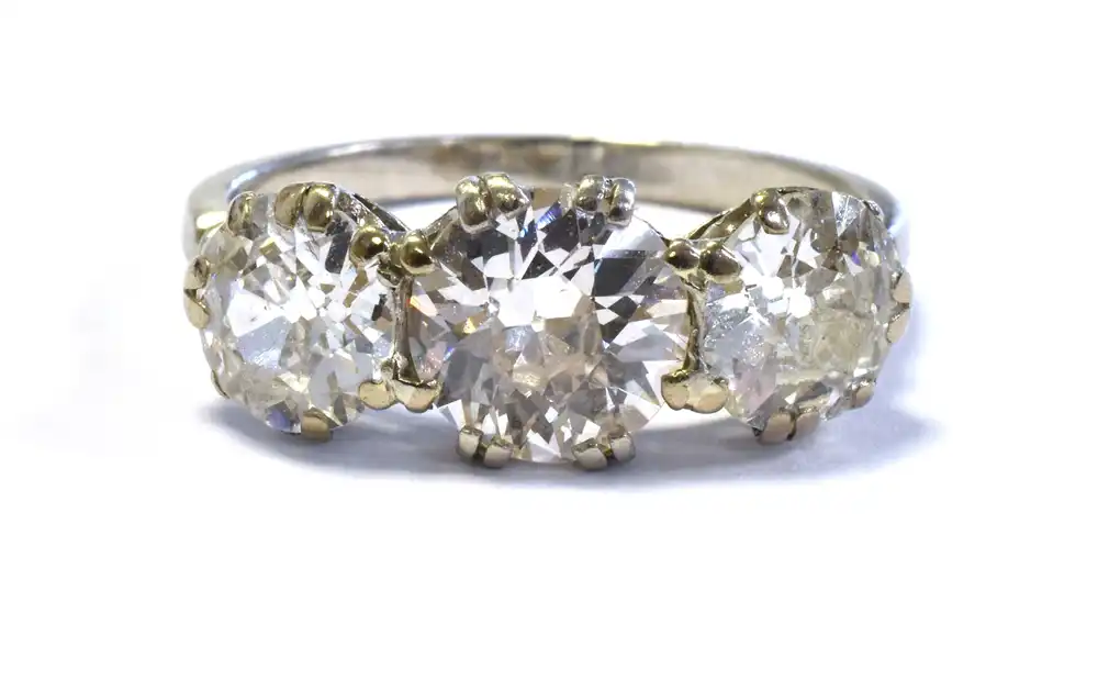 The three-stone diamong ring sold for £4,200 at the Somerset auction. Picture: GTH