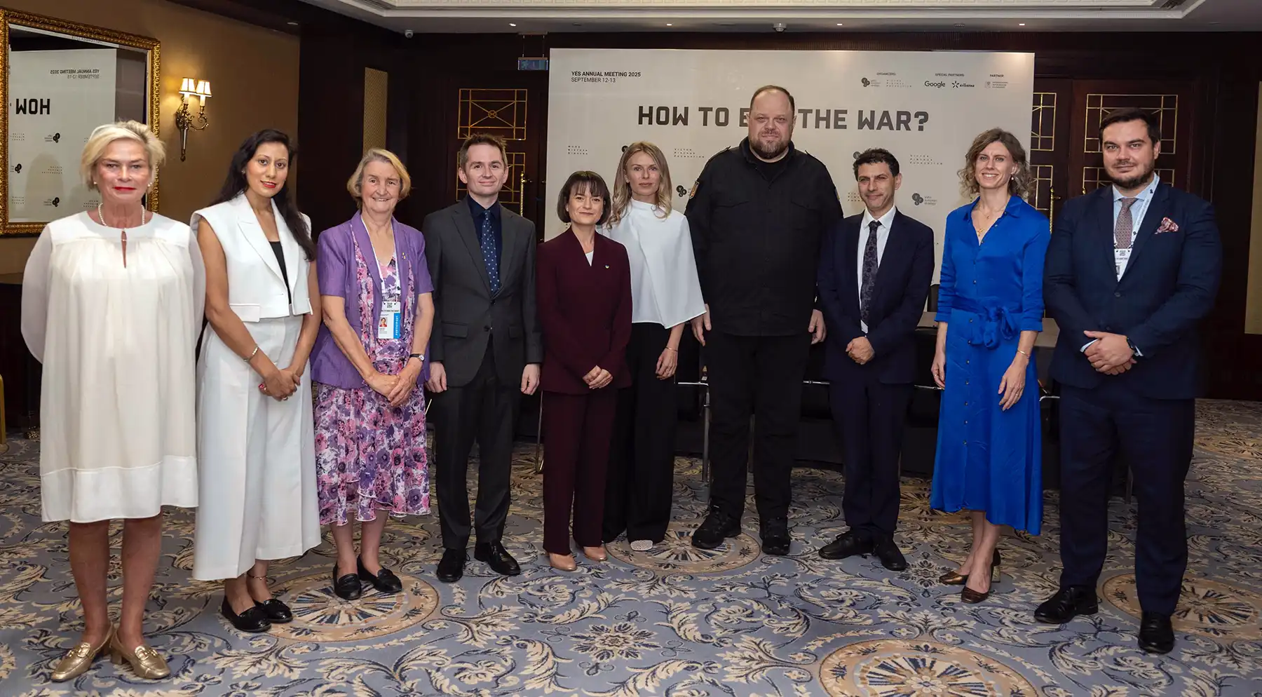 Mrs Gilmour, left, with Ukrainian MPs and Speaker