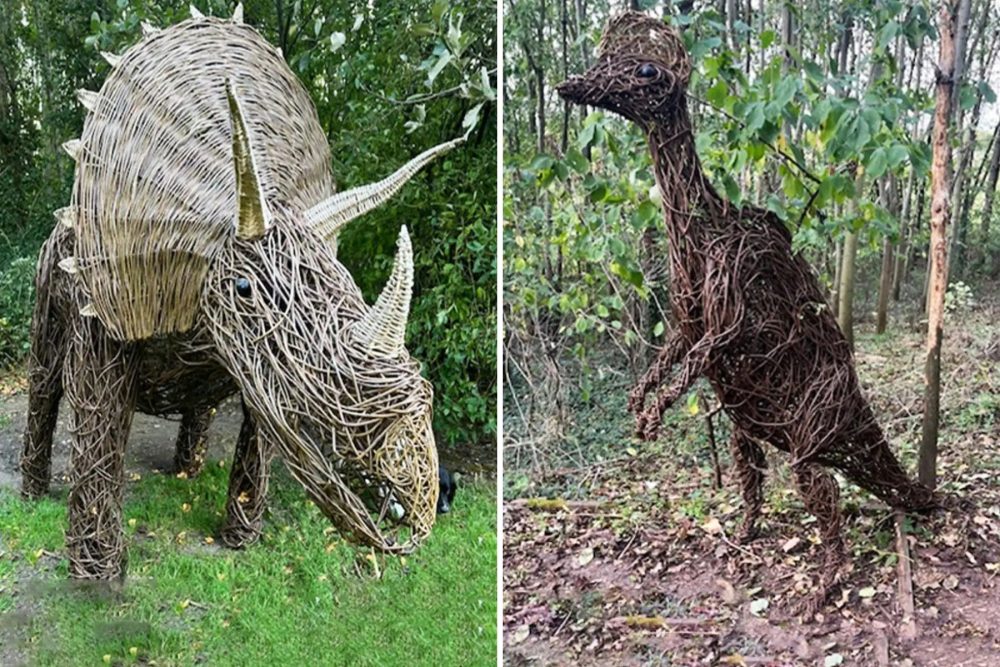 A Tricerotops and a Corythosaurus are among the sculptures up for grabs in the auction. Pictures: Coates English Willow