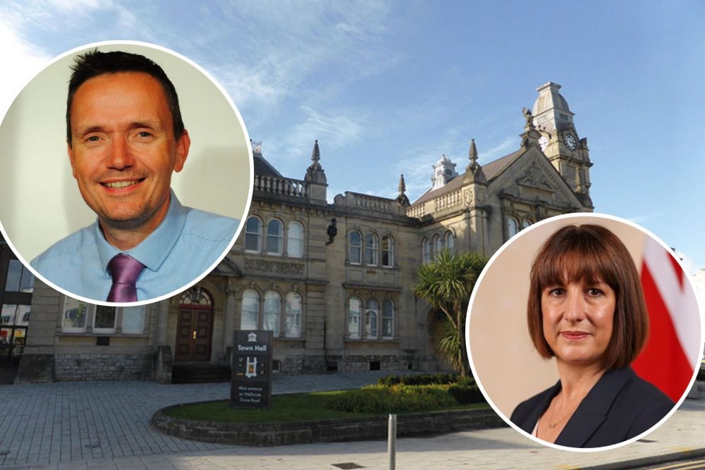 North Somerset Council leader Mike Bell, top, has written to Chanceller Rachel Reeves, bottom right