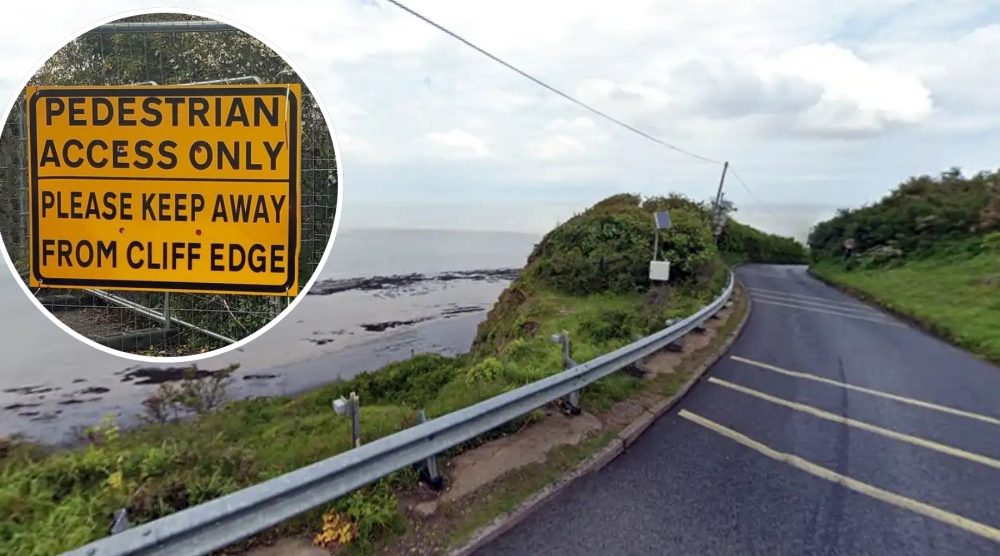 The B3191 Cleeve Hill, near Watchet, closed in 2023 due to cliff movement. Picture: Google